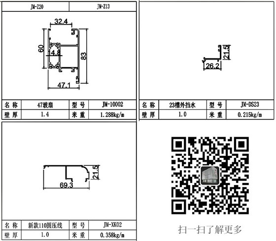 100斷橋窗紗一體型材