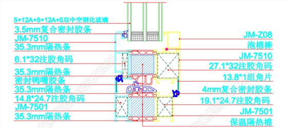 75斷橋內(nèi)開窗型材