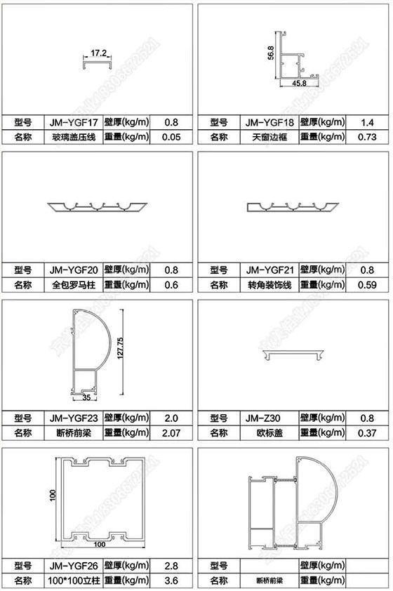 京美100陽(yáng)光房型材